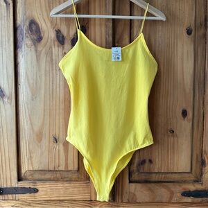 NWT Ambiance Yellow Bodysuit Spaghetti Straps - Large